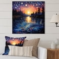 thumbnail image 1 of Designart "Twilight Reflections in Pointillism, Inspired by Van Gogh" Vangogh Metal Wall Decor, 1 of 1