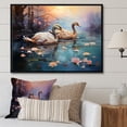 thumbnail image 1 of Designart "Twilight Reverie In White Plumage" Animals Flamingo Floater Framed Canvas Wall Art, 1 of 5