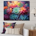 thumbnail image 1 of Designart "Twilight Succulents Colorful Allure" Floral Wall Art Print, 1 of 5