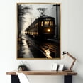 thumbnail image 1 of Designart "Twilight Train In Winter" Train Floater Framed Canvas Art Print, 1 of 5