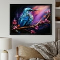 thumbnail image 1 of Designart "Twilight Wonder of Blue Hummingbird amid Florals" Animals Framed Wall Art Decor - Modern Farmhouse Blue Hummingbird Living Room Framed Canvas Art, 1 of 6