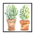thumbnail image 1 of Designart 'Two Green House Plants In Orange Cly Pots' Traditional Framed Canvas Wall Art Print, 1 of 5