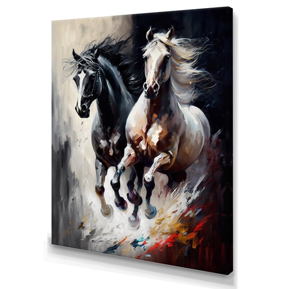 Designart Two Horses Running I Canvas Wall Art