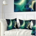 thumbnail image 1 of Designart Two Planets - Abstract Throw Pillow - 16x16, 1 of 1