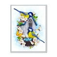 thumbnail image 1 of Designart 'Two Tit Birds Sitting Near The Nest With Eggs and White Flowers I' Traditional Framed Canvas Wall Art Print, 1 of 5