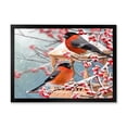thumbnail image 1 of Designart 'Two Tits Sit On A Snow-Covered Berries Branch ' Traditional Framed Art Print, 1 of 4