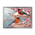 thumbnail image 1 of Designart 'Two Tits Sit On A Snow-Covered Berries Branch ' Traditional Framed Art Print, 1 of 4