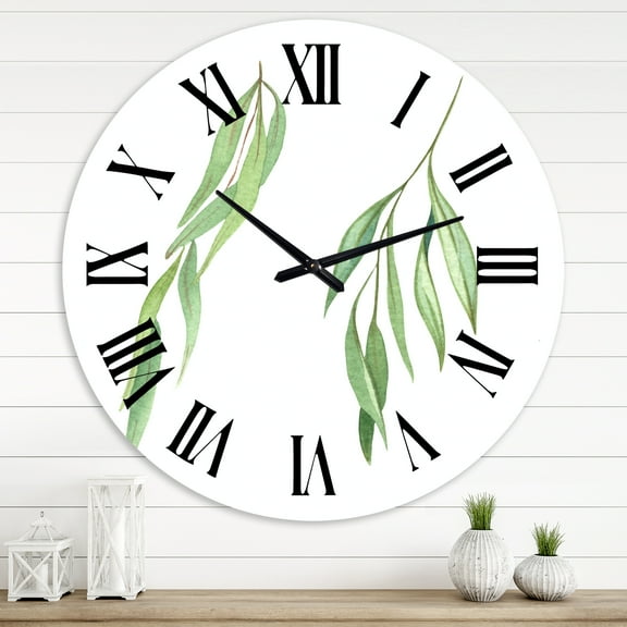 Designart 'Two Willow Branches' Farmhouse Wall Clock