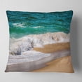 thumbnail image 1 of Designart Typical Atlantic Seashore in Summertime - Seashore Throw Pillow - 18x18, 1 of 4