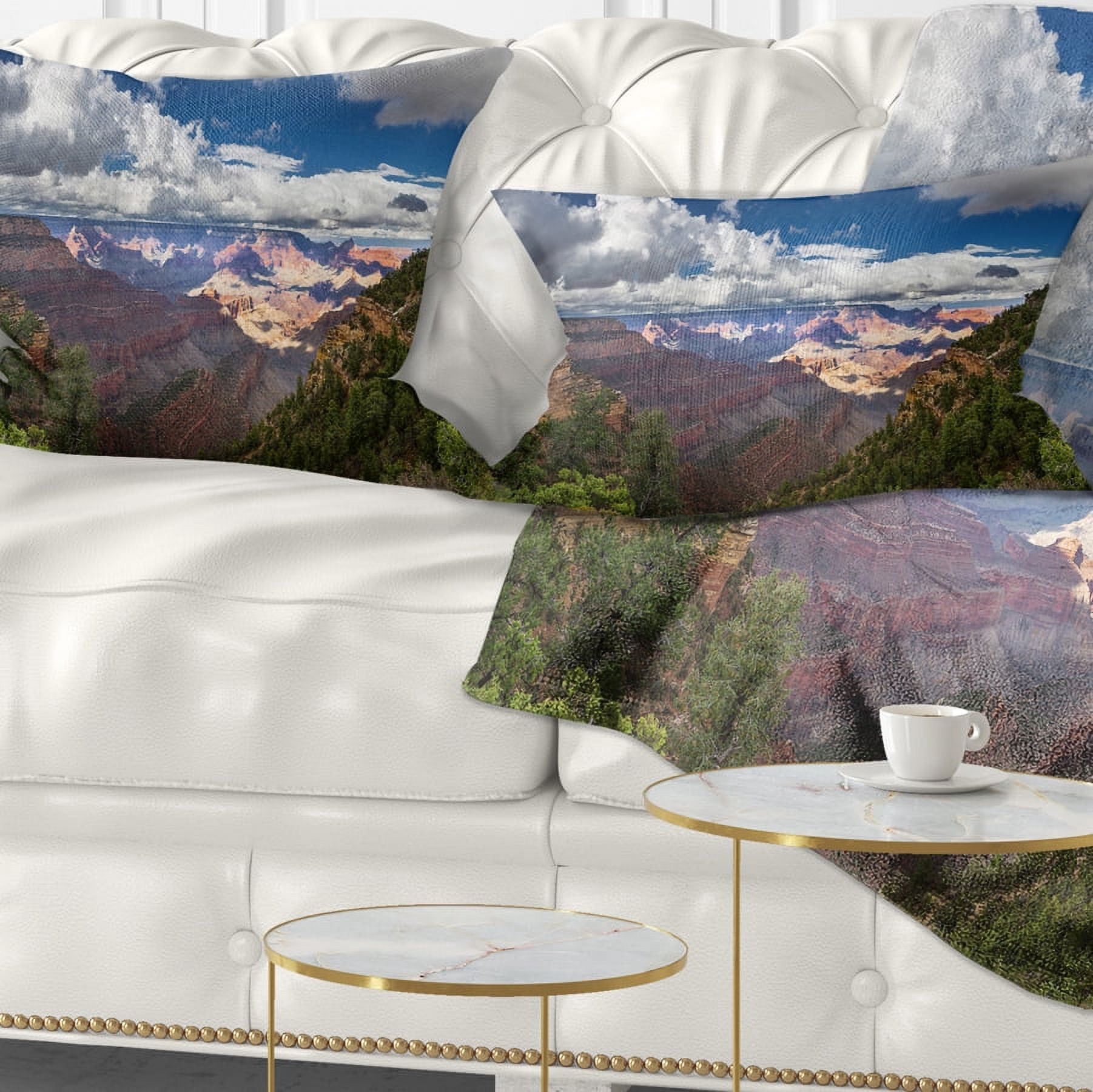 Designart US Grand Canyon in Colorado River - Landscape Printed Throw Pillow - 12x20