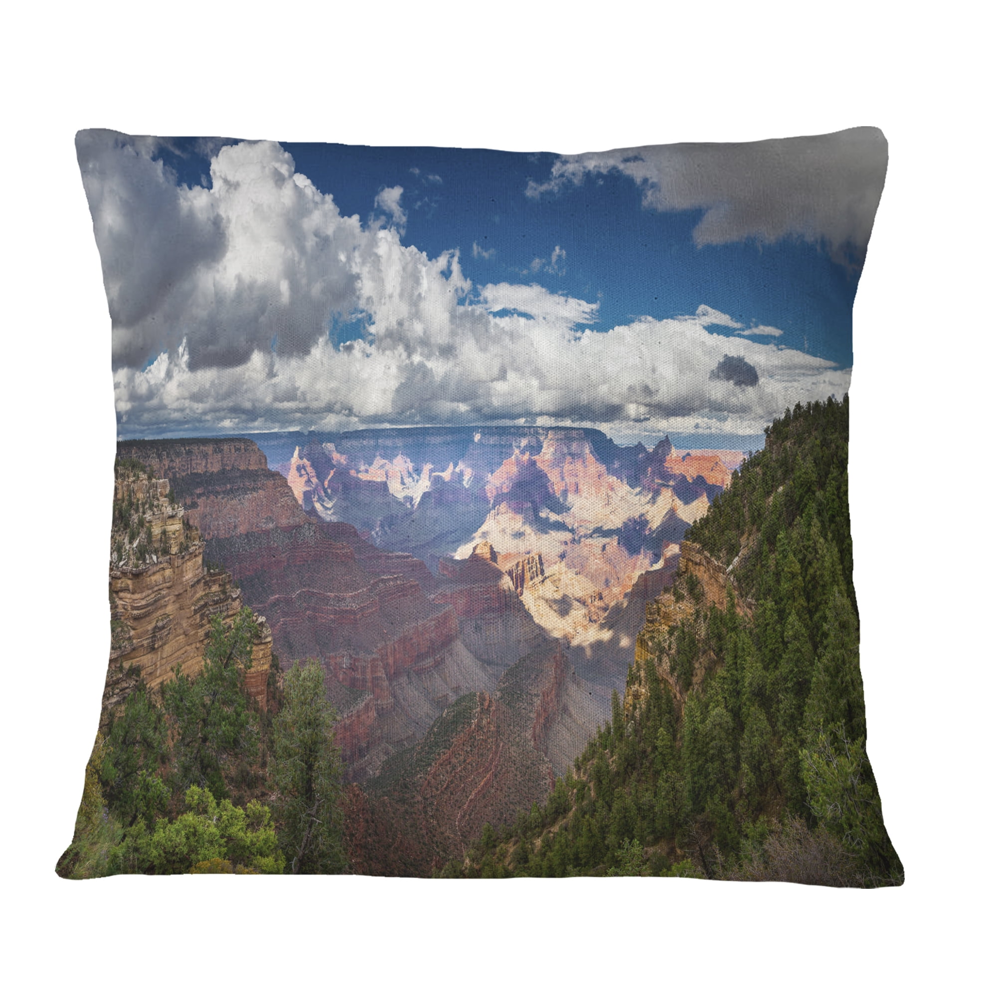 Designart US Grand Canyon in Colorado River - Landscape Printed Throw Pillow - 16x16