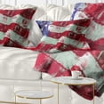 thumbnail image 1 of Designart USA Flag Abstract Art - Map & Flag Throw Pillow - 12x20, 1 of 5