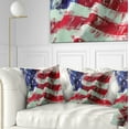 thumbnail image 1 of Designart USA Flag Abstract Art - Map & Flag Throw Pillow - 18x18, 1 of 5