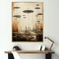 thumbnail image 1 of Designart "Ufos In Minimalist Design" Ufos Floater Framed Canvas Prints, 1 of 5