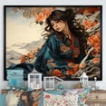 thumbnail image 1 of Designart "Ukiyoe Dreams Reverie of a Woman in Japon Art V" Japanese Floater Framed Canvas Art Print, 1 of 7