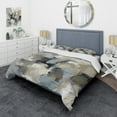thumbnail image 1 of Designart "Unbounded Creativity Beige and Grey I" Abstract Painting Bedding Covert Set - Modern Beige Abstract Bed Set With 2 Shams, 1 of 6