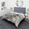thumbnail image 1 of Designart "Unbounded Creativity Beige and Grey III" Abstract Painting Bedding Covert Set - Modern Beige Abstract Bed Set With 2 Shams, 1 of 6