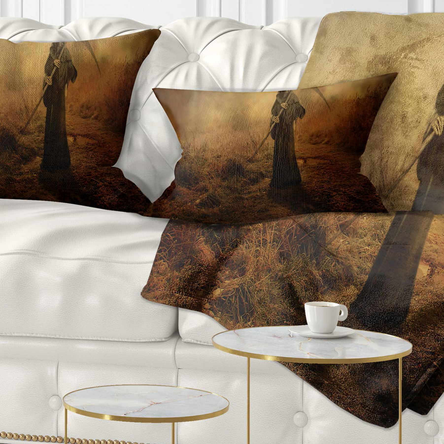 Designart Unexpected Death - Abstract Throw Pillow - 12x20