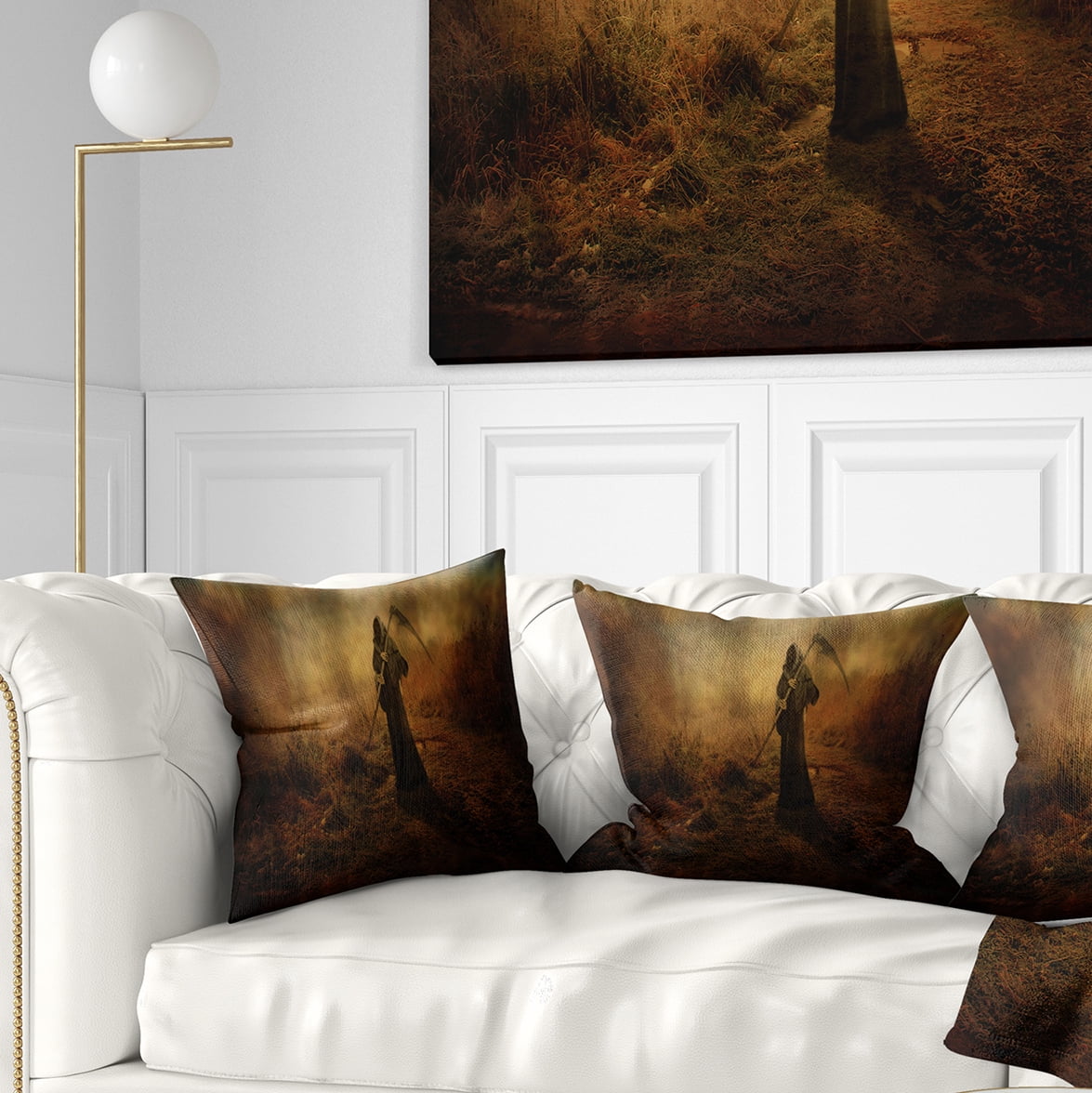 Designart Unexpected Death - Abstract Throw Pillow - 18x18