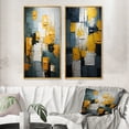 thumbnail image 1 of Designart "Unexpected Joy Teal and Yellow Abstract II" Abstract Painting Framed Wall Art Set Of 2 - Modern Blue Framed Wall Art Set Of 2, 1 of 6