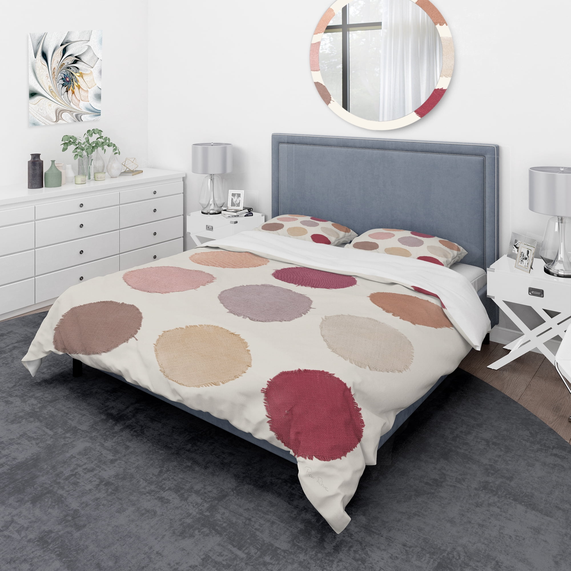 Designart 'Unique Beige Circle Designs' Geometric Duvet Cover Set