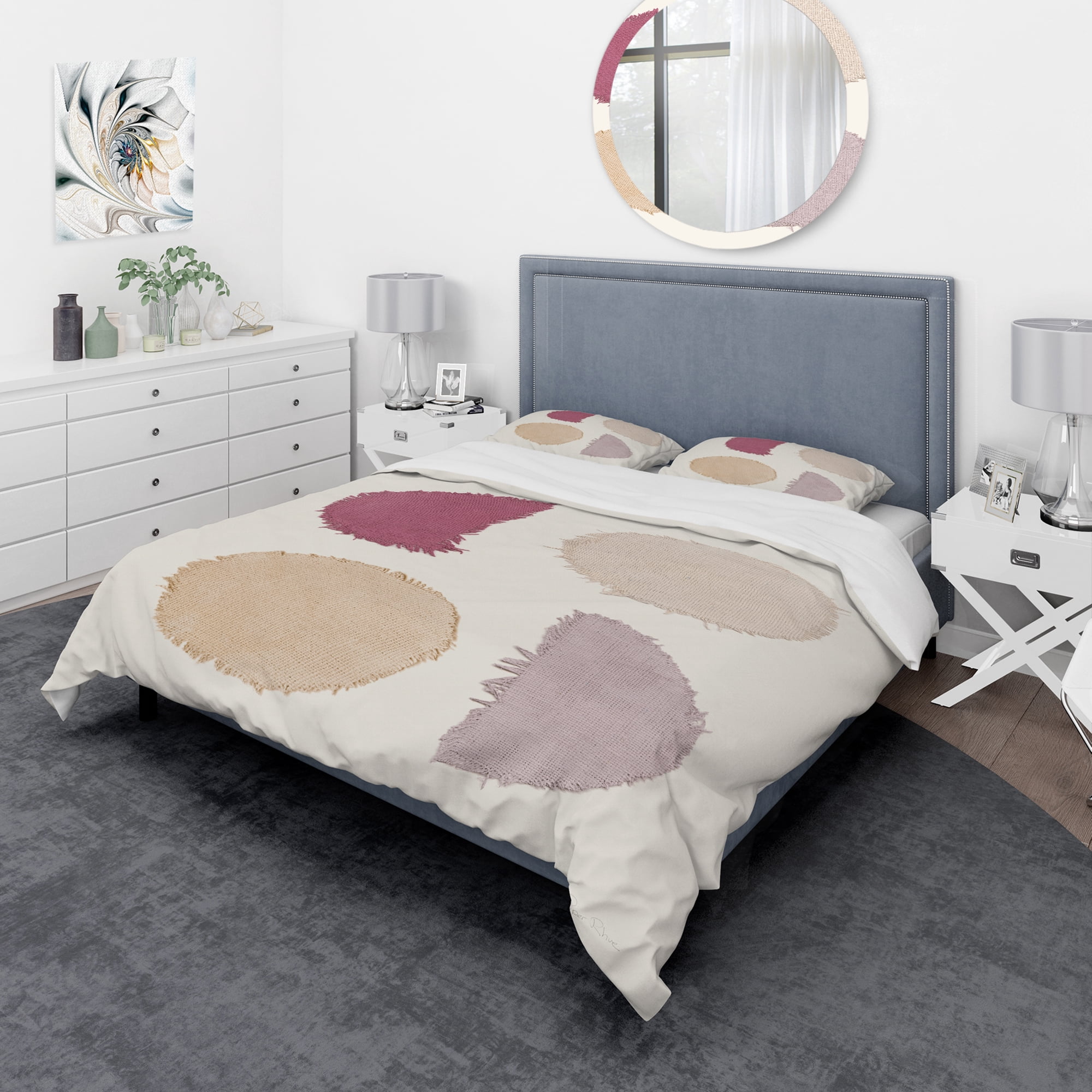 Designart 'Unique Beige Circle Designs II' Geometric Duvet Cover Set