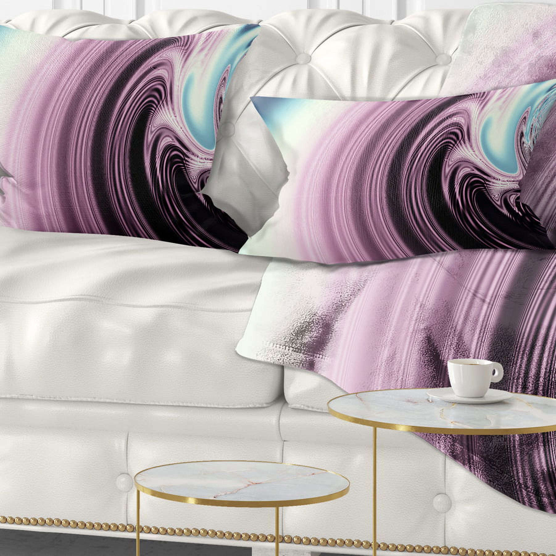 Designart Unique Purple Fractal Art Pattern - Abstract Throw Pillow - 12x20