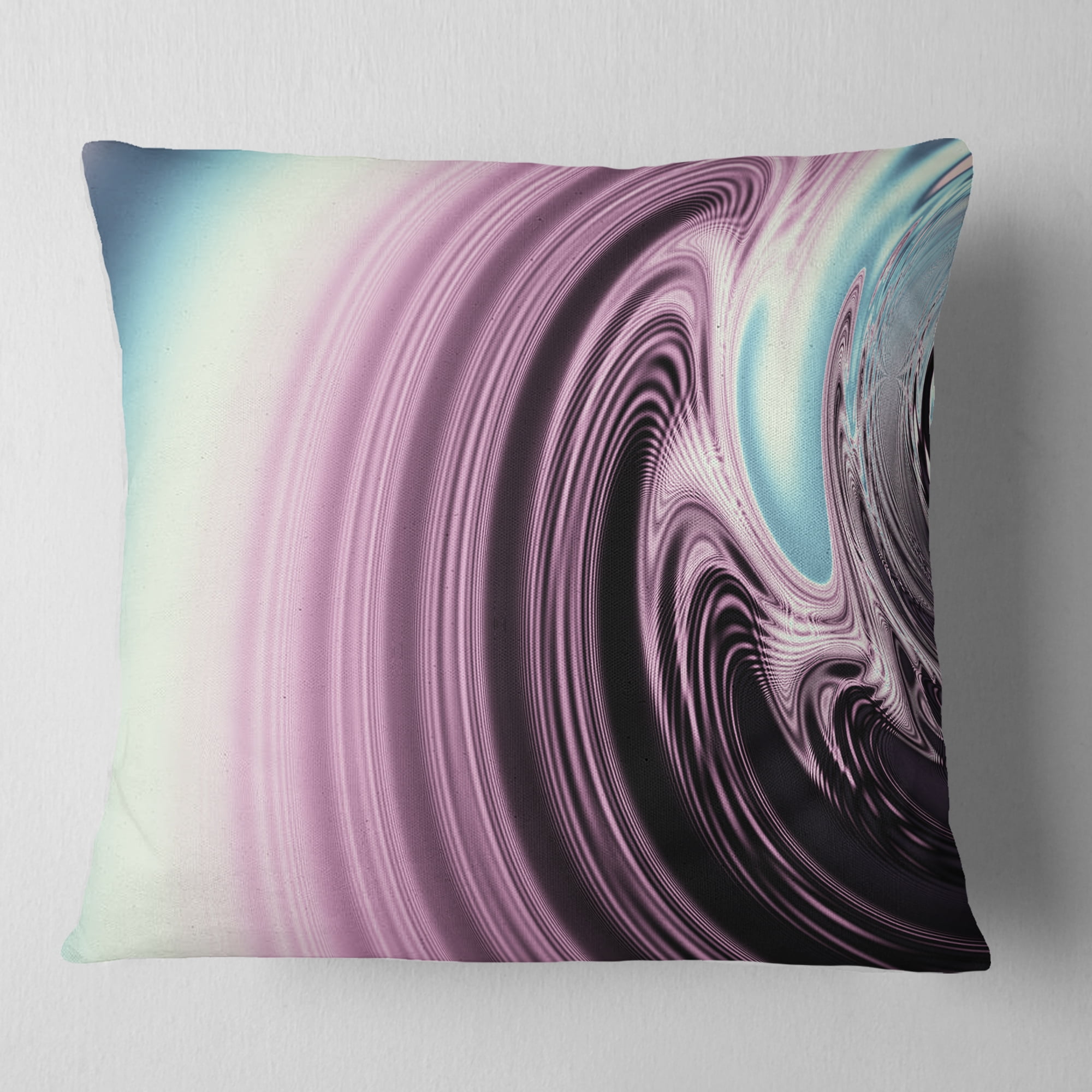 Designart Unique Purple Fractal Art Pattern - Abstract Throw Pillow - 16x16