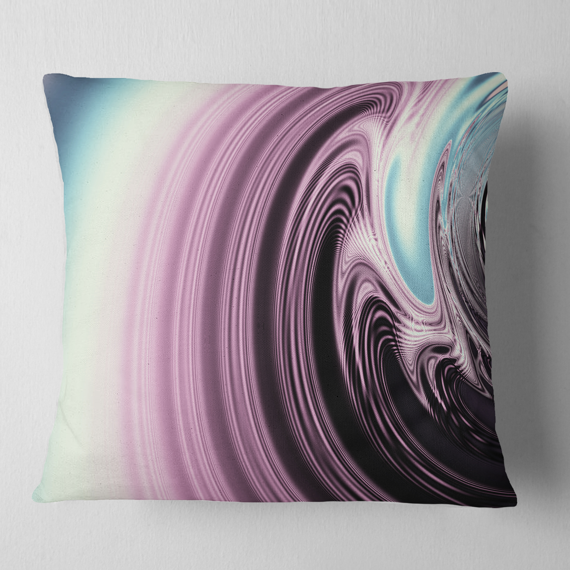 Designart Unique Purple Fractal Art Pattern - Abstract Throw Pillow - 18x18