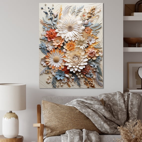 Designart "Unity In Beige Botanical Wreath" Wreath Wall Decor
