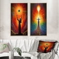 thumbnail image 1 of Designart "Universal Compassion Embracing Goddess Energy I" Christianism Framed Wall Art Set Of 2 - Traditional Yellow Gallery Wall Frame Set For Home Decor, 1 of 6