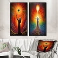 thumbnail image 1 of Designart "Universal Compassion Embracing Goddess Energy I" Christianism Framed Wall Art Set Of 2 - Traditional Yellow Gallery Wall Frame Set For Home Decor, 1 of 6