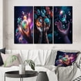 thumbnail image 1 of Designart "Universal Connection The Cosmos in Your Hands III" Space Wall Art Set Of 3 - Modern Pink Gallery Wall Set For Home Decor, 1 of 6