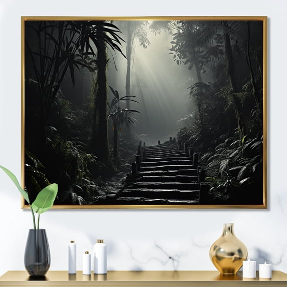 Designart "Unsolved Mysteries Of The Jungle" Jungle Floater Framed Canvas Prints