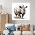 thumbnail image 1 of Designart "Untamed Rhinoceros IV" Animals Metal Wall Art, 1 of 5
