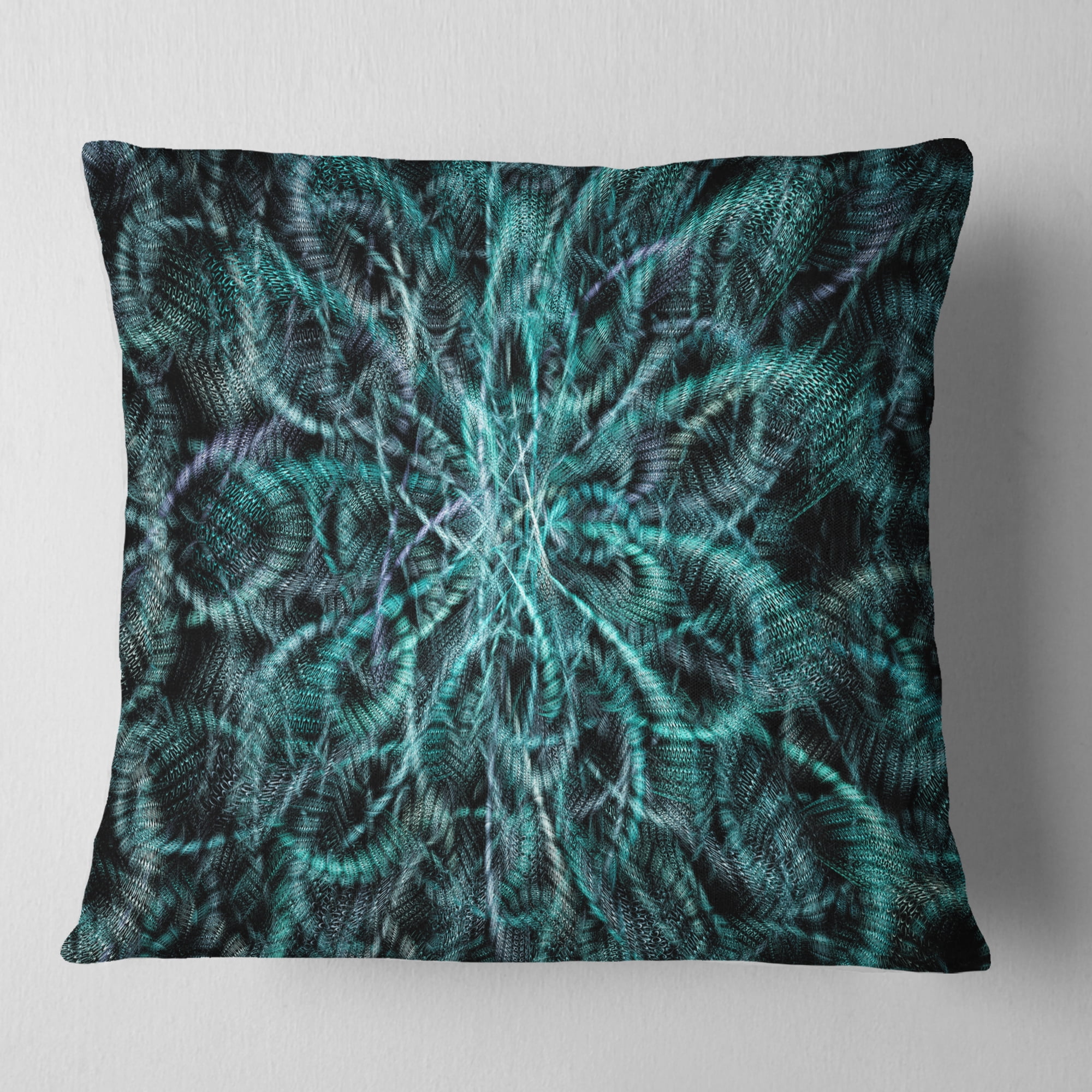 Designart Unusual Starry Fractal Metal Grill - Abstract Throw Pillow - 18x18
