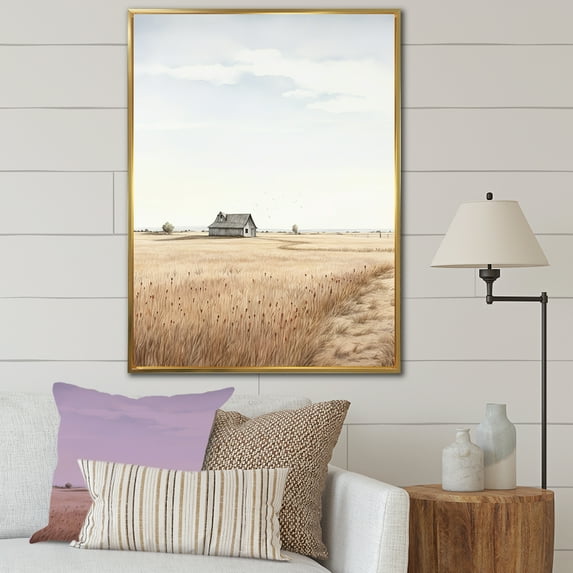 Designart "Unveiled Beauty Of The Prairie II" Prairies Floater Framed Wall Decor