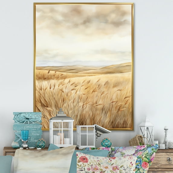 Designart "Unveiled Beauty Of The Prairie" Prairies Floater Framed Canvas Wall Art