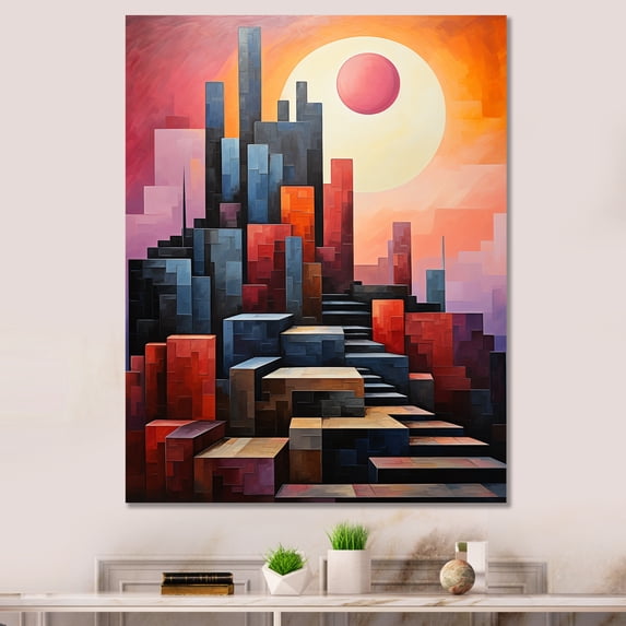 Designart "Unveiled Sunsets At Monuments I" Monuments Canvas Art Print