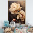 thumbnail image 1 of Designart "Unveiled Vintage Peony Botanicals III" Peonies Floater Framed Canvas Prints, 1 of 5