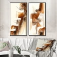 thumbnail image 1 of Designart "Unveiling Canyon Ridge - An Expedition I" Abstract Liquid Ink Framed Wall Art Set Of 2 - Modern Brown Frame Gallery Set For Office Decor, 1 of 6
