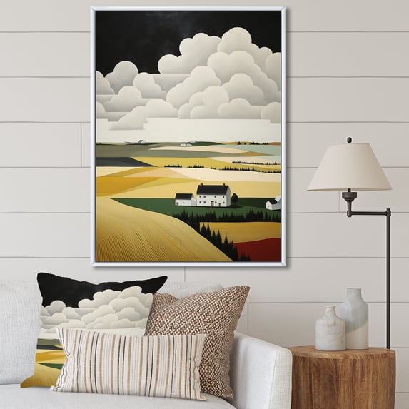 Designart "Unveiling Rural Fusion III" Farm Floater Framed Wall Decor