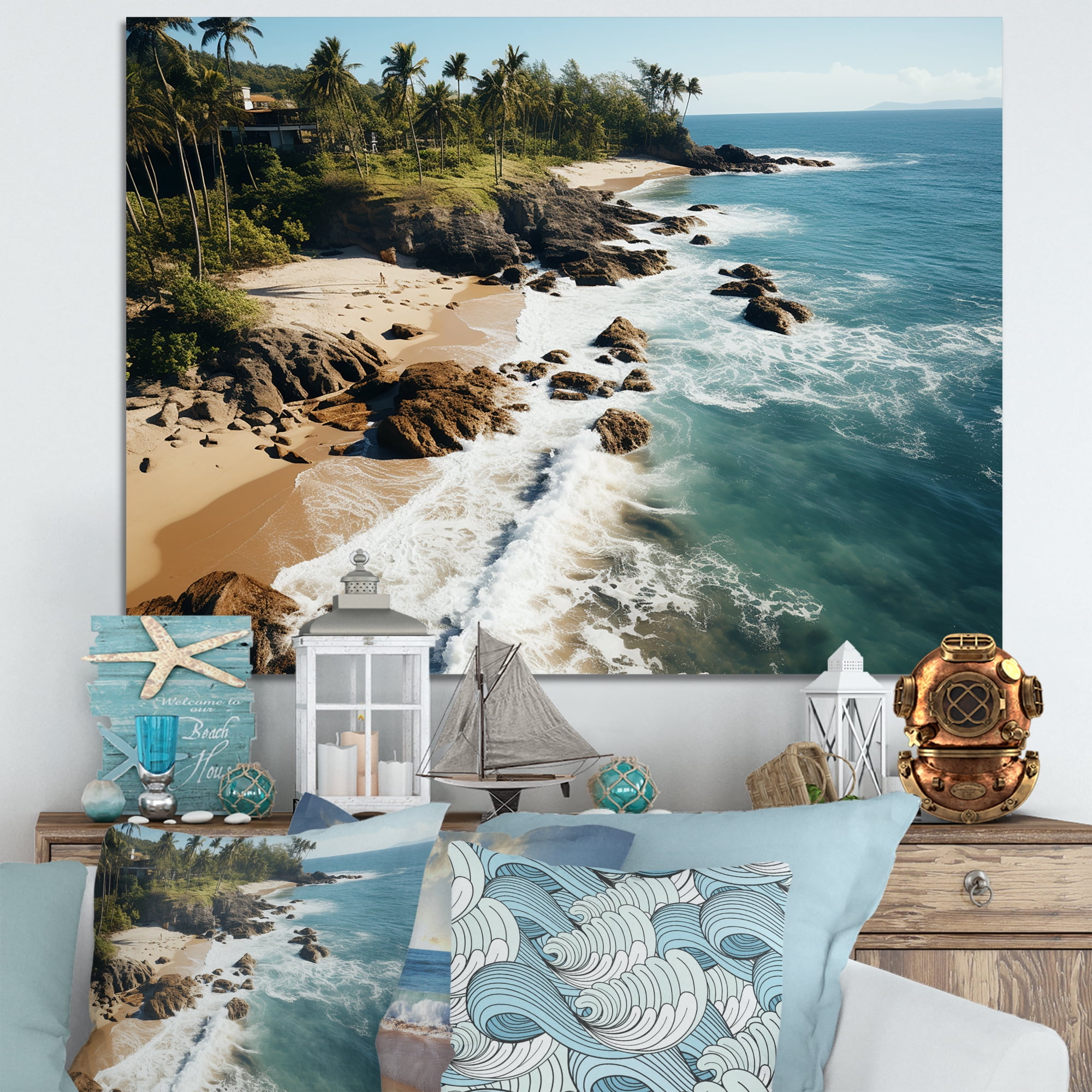 Designart "Unveiling Tropical Paradise Aerial Coral Beaches III" Extra