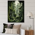 thumbnail image 1 of Designart "Unveiling the Hidden Forest Castle II" Landscapes Canvas Wall Art - Traditional Green Forest Entryway Wall Art, 1 of 6
