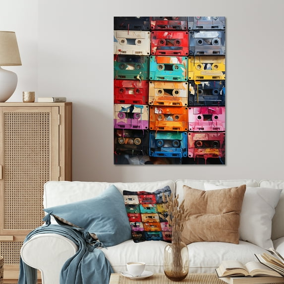 Designart "Unwound Secrets Cassette Tapes II" Cassette Tapes Metal Art Living Room