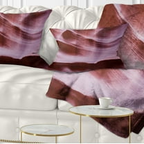 Designart Upper Antelope Canyon Details - Landscape Photography Throw Pillow - 12x20