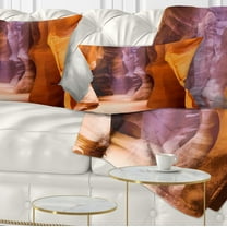 Designart Upper Antelope Canyon - Landscape Photo Throw Pillow - 12x20