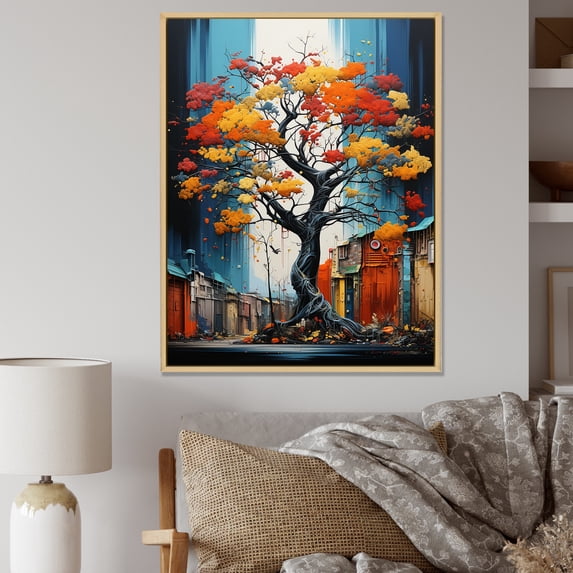 Designart "Urban Art Baobab II" Tree Baobab Floater Framed Canvas Art Print