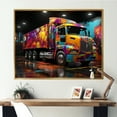 thumbnail image 1 of Designart "Urban Art Semi Truck" Truck Floater Framed Canvas Art Print, 1 of 5