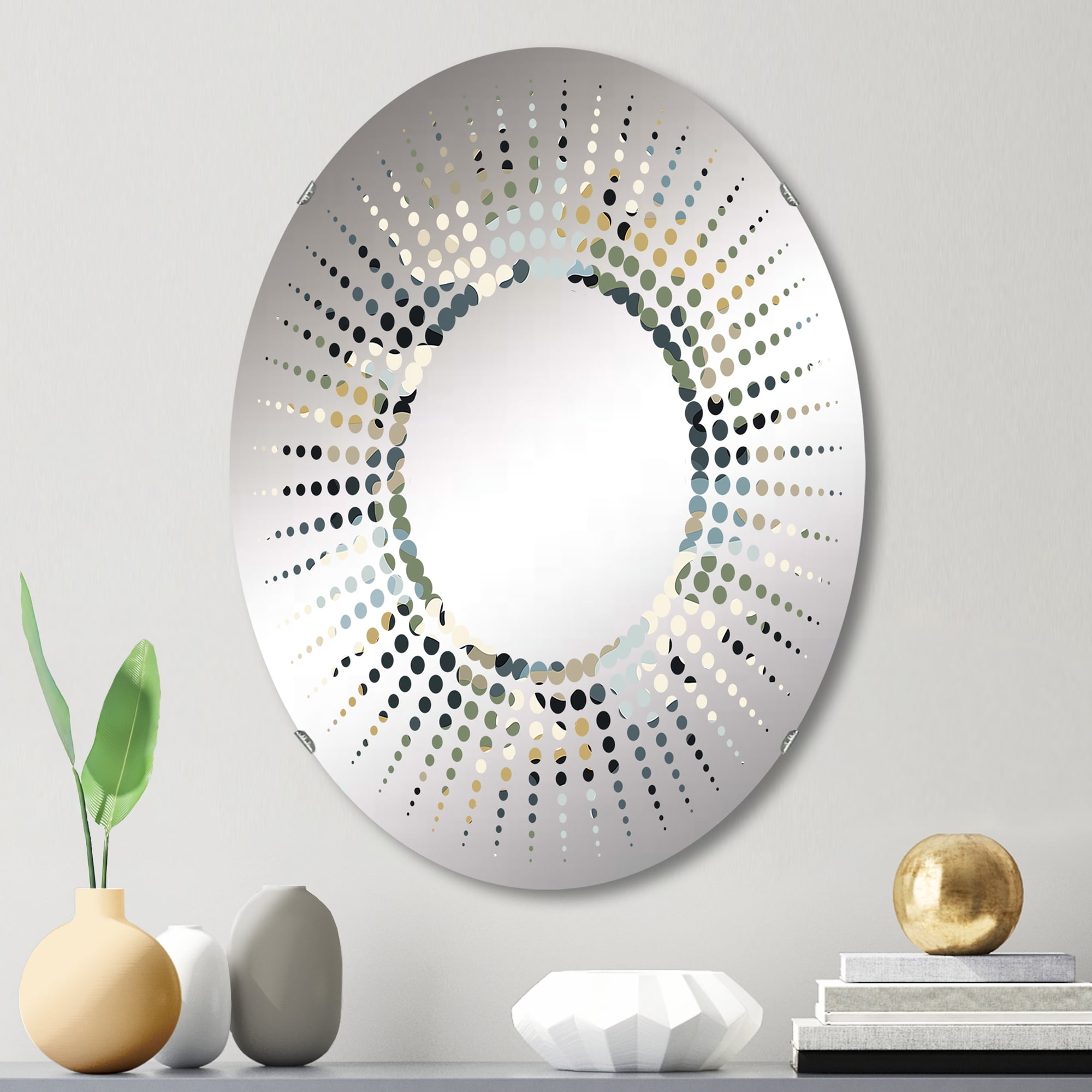 Designart quot Urban Camo Disguise quot Camouflage Starburst Round Wall Mirror